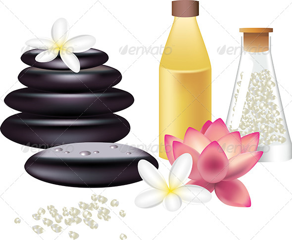 Spa Still Life Isolated on White Spa Still Life Isolated on White