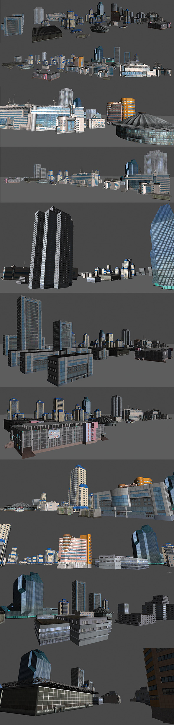 City Buildings Pack - 3DOcean Item for Sale