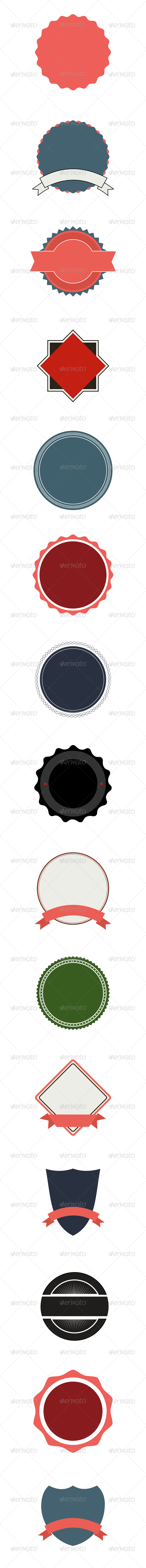 Vintage Retro Badges Set Vintage Retro Badges Set