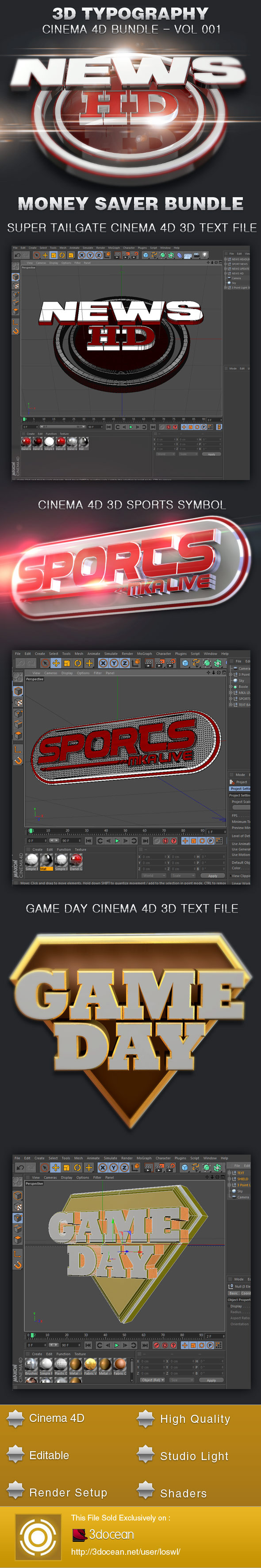 3DOcean 3D Typography Cinema 4D Bundle-Vol 002 5474769 3DOcean 3D Typography Cinema 4D Bundle-Vol 002 5474769