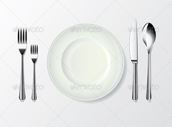 White Plate Spoon Fork and Knife White Plate Spoon Fork and Knife