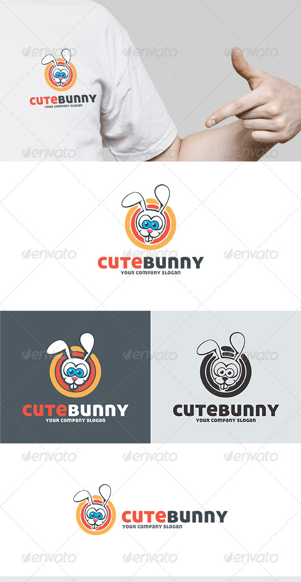 Cute Bunny Logo - Animals Logo Templates