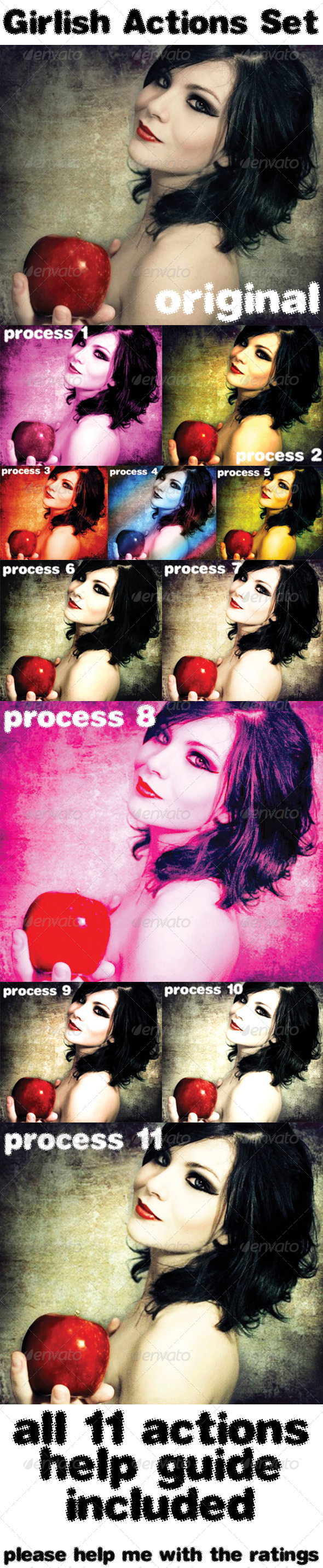 Girlish Actions Set - Photo Effects Actions