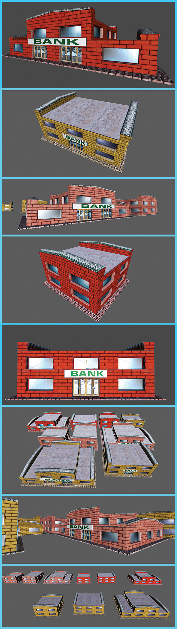 Toon Textured Small Bank Building Toon Textured Small Bank Building