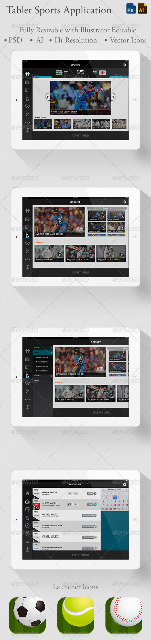 Sports Application iPad Tablet Sports Application iPad Tablet