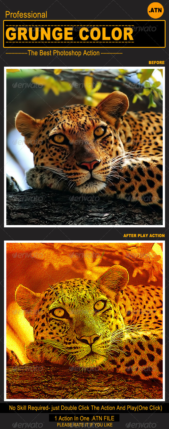 Grunge Color Photoshop Action - Photoshop Add-ons