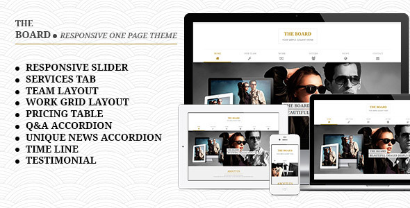 The Board - Responsive One Page Template