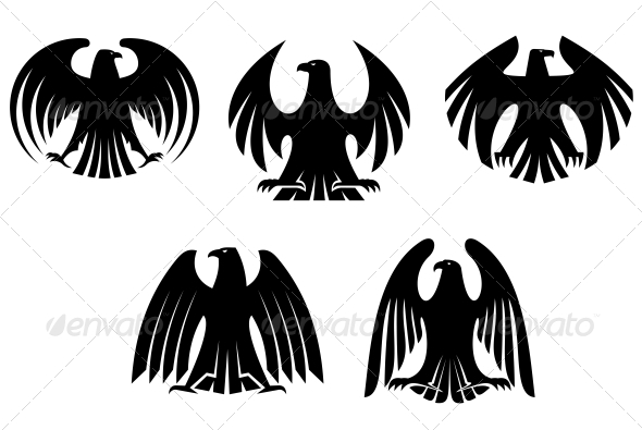 Black Heraldic Eagles Black Heraldic Eagles
