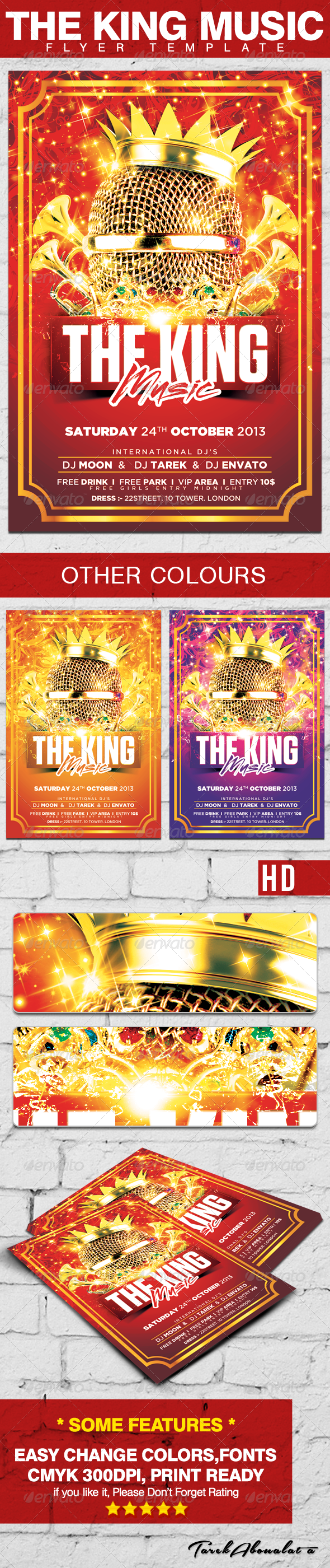 The King Music Flyer Template - Clubs & Parties Events