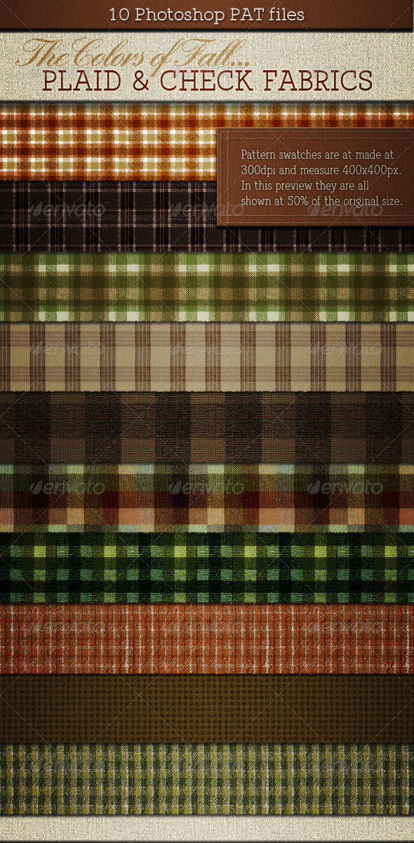 Plaids & Checks Patterns for Fall or Autumn - Nature Textures / Fills / Patterns