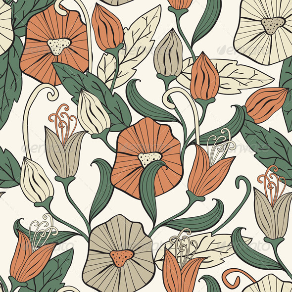 Vector Seamless Floral Funky Pattern Vector Seamless Floral Funky Pattern