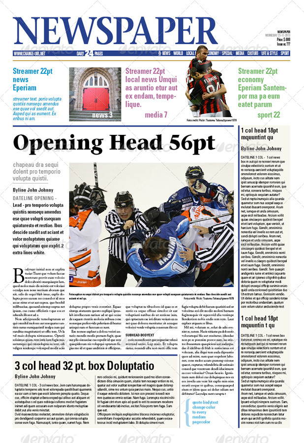 Printable Front Page Newspaper - 03 COVER 