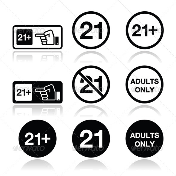 Under 21 Adults Only Warning Sign Under 21 Adults Only Warning Sign