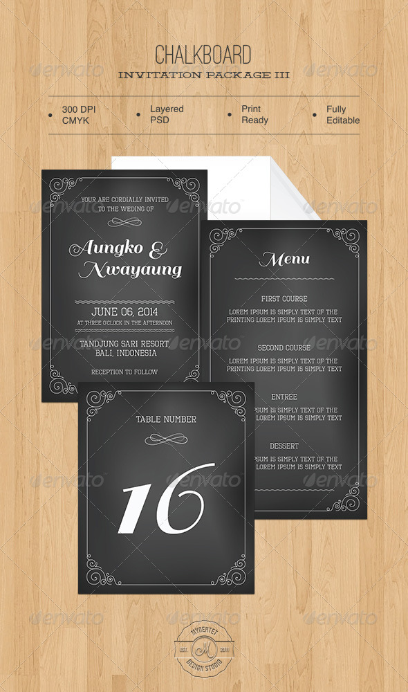 Chalkboard Invitation Package III