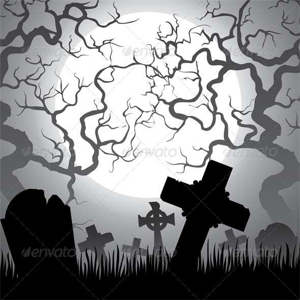 Spooky Halloween Cemetery Spooky Halloween Cemetery