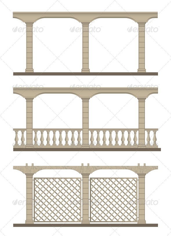 Set of Vector Pergola Set of Vector Pergola