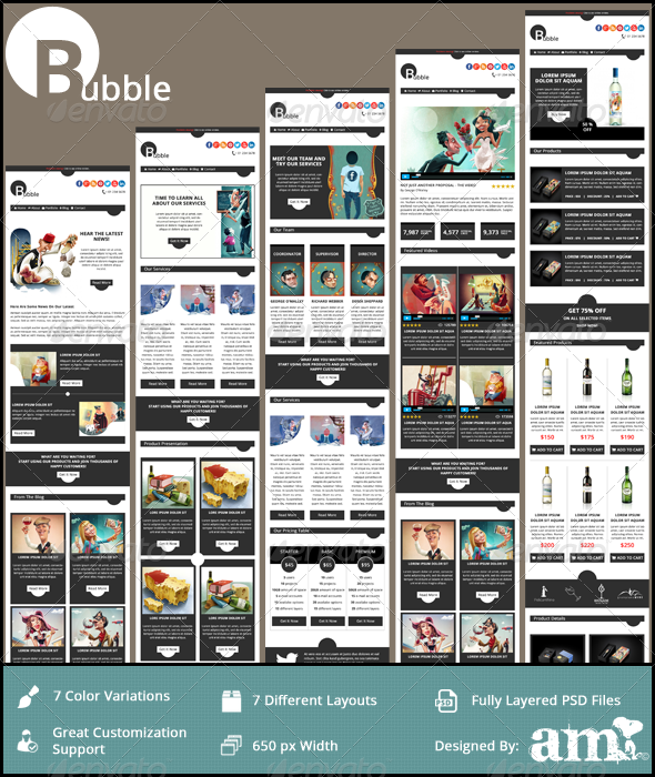 Bubble Modern Email PSD Template Bubble Modern Email PSD Template