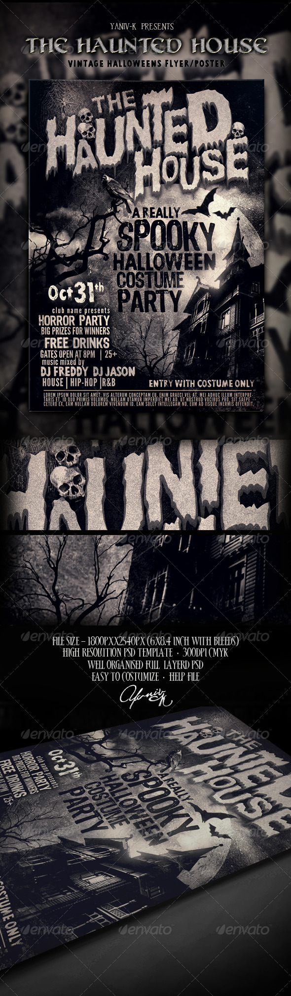 The Haunted House Flyer Template - Holidays Events