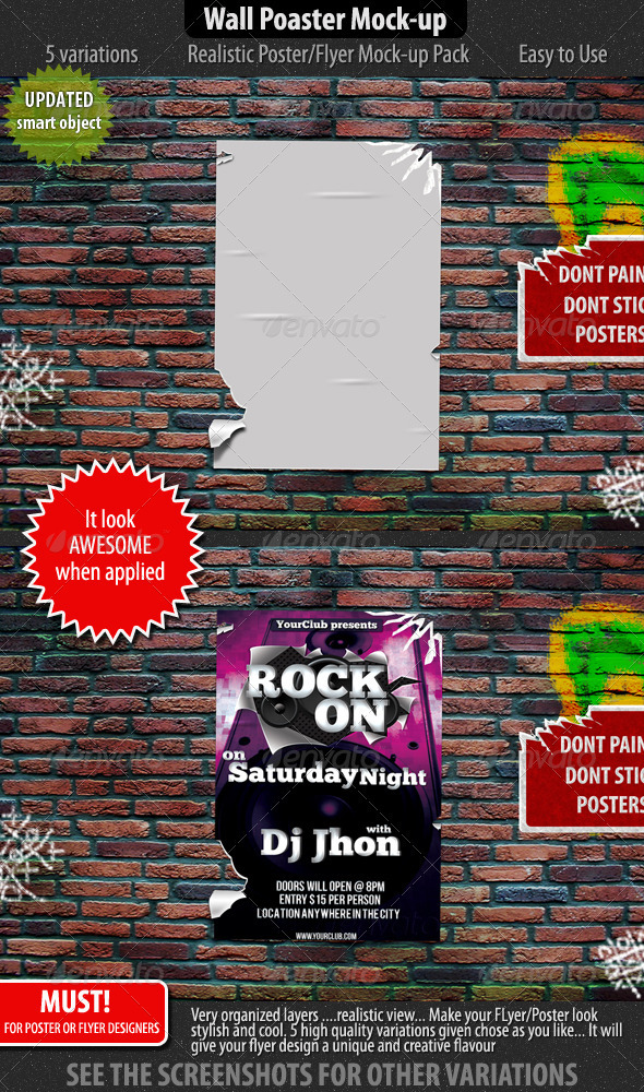 Wall Poster Flyer Mock-up Wall Poster Flyer Mock-up