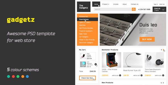 Gadgetz - PSD Template