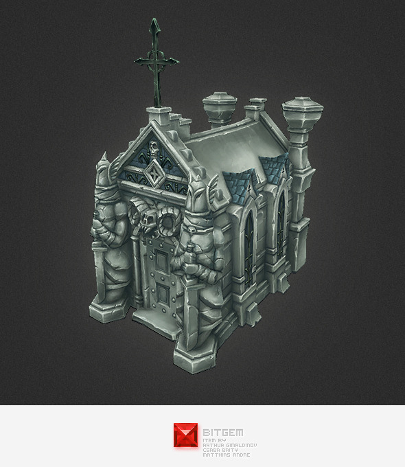 Low Poly Cemetery Crypt Set Low Poly Cemetery Crypt Set