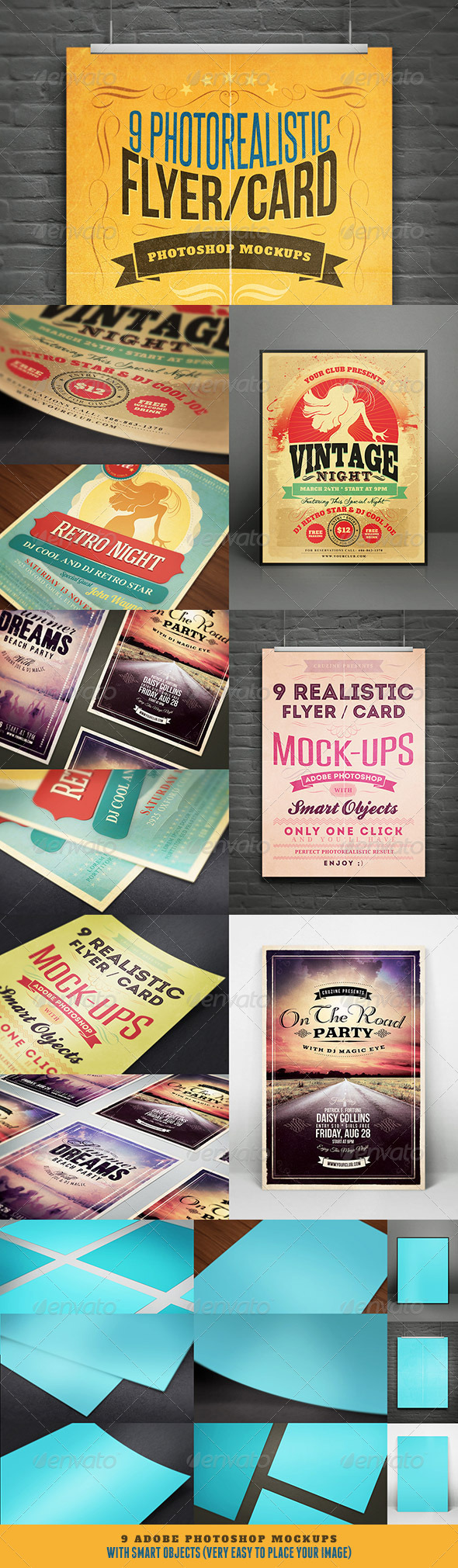 Realistic Flyer/Card Mock-Ups Vol.1 - Flyers Print