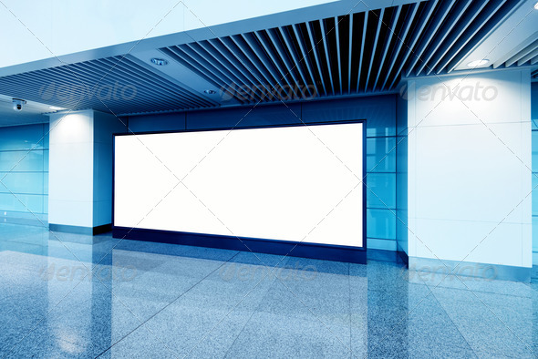 Hall subway station blank billboard