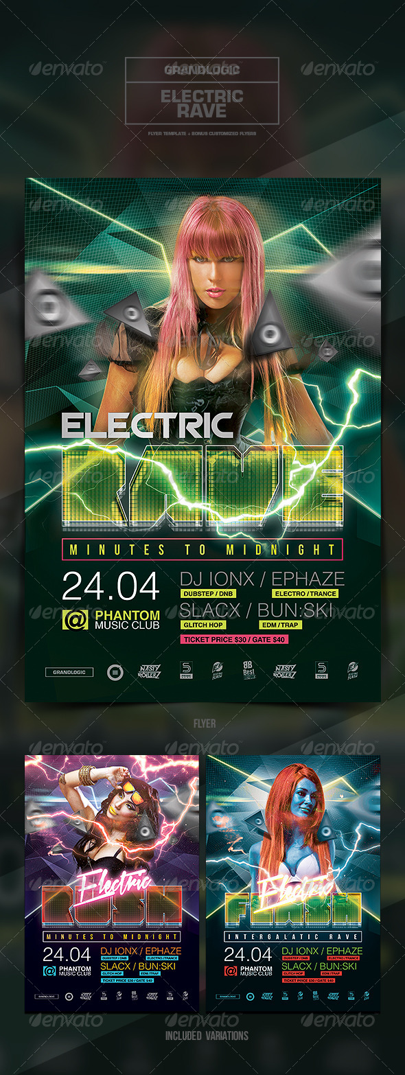 Rave Party Flyer/Poster - Clubs & Parties Events