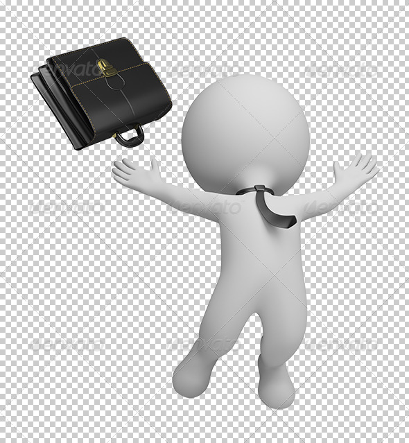 3D small people successful businessman 3D small people successful businessman