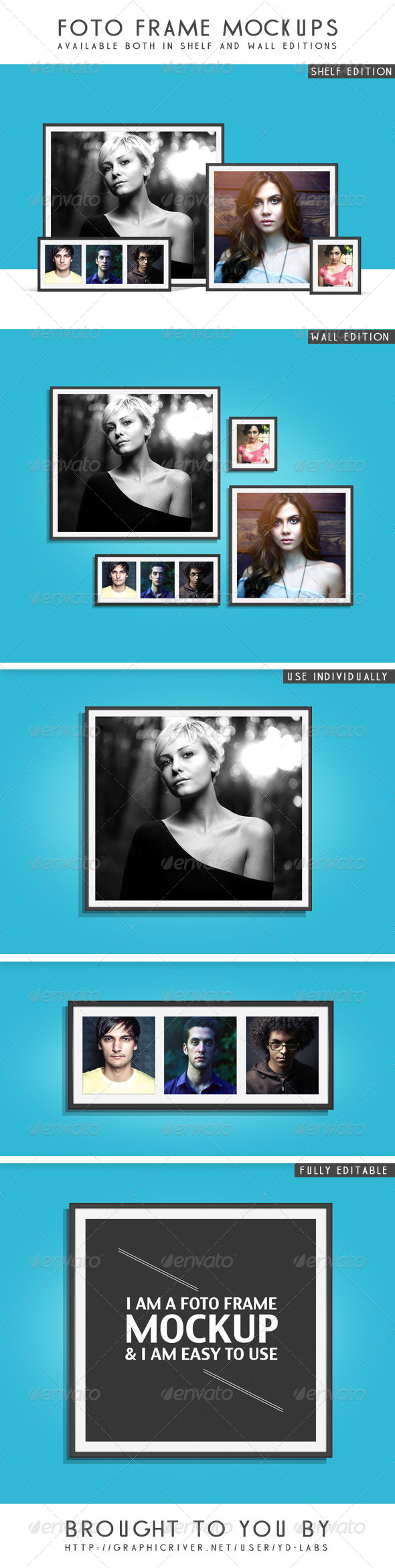 Foto frame Mockups - Photo Templates Graphics