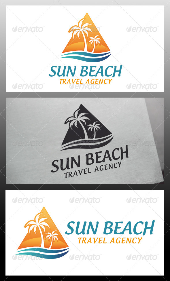 Sun Beach Oasis Logo Template Sun Beach Oasis Logo Template