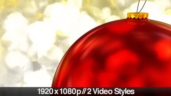 Hanging Red Christmas Ball Decoration Closeup Hanging Red Christmas Ball Decoration Closeup