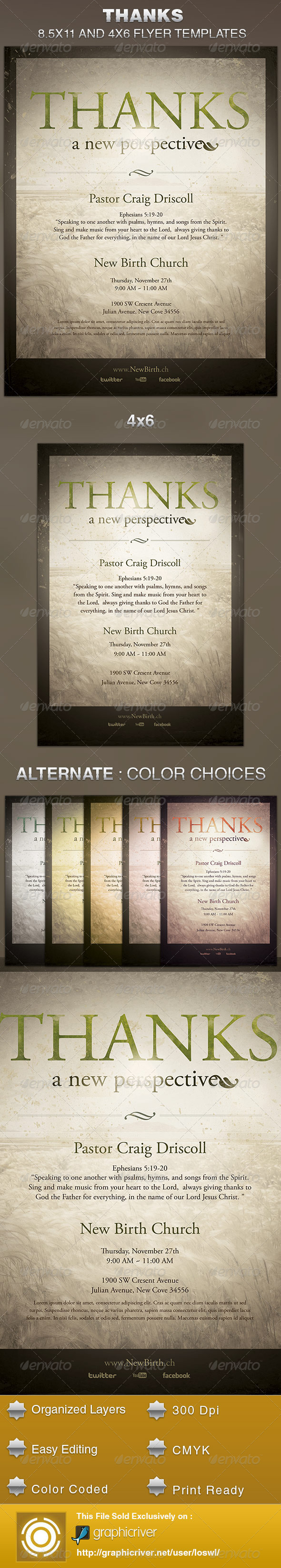 Thanks-A New Perspective Church Flyer Template - Church Flyers