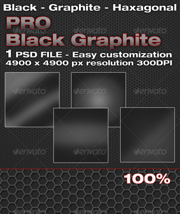 Black Graphite Hexagonal - Miscellaneous Textures / Fills / Patterns