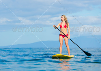 Photodune Woman on Stand Up Paddle Board 5591258