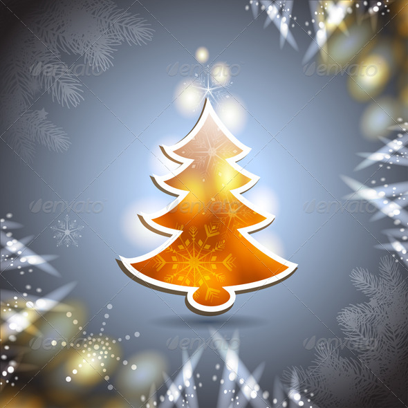 Christmas Card with Pine Tree