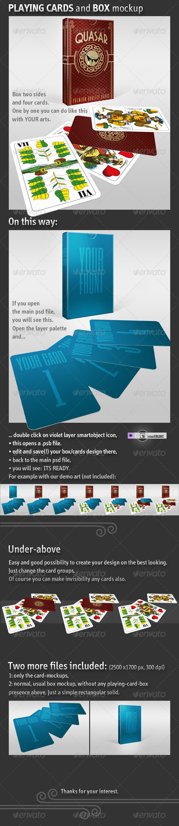 Playing Card - Business Card and Box Mockup