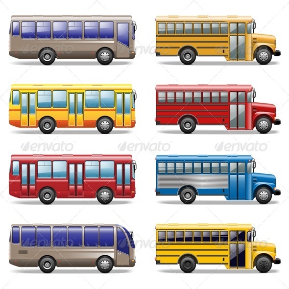 Vector Bus Icons Vector Bus Icons