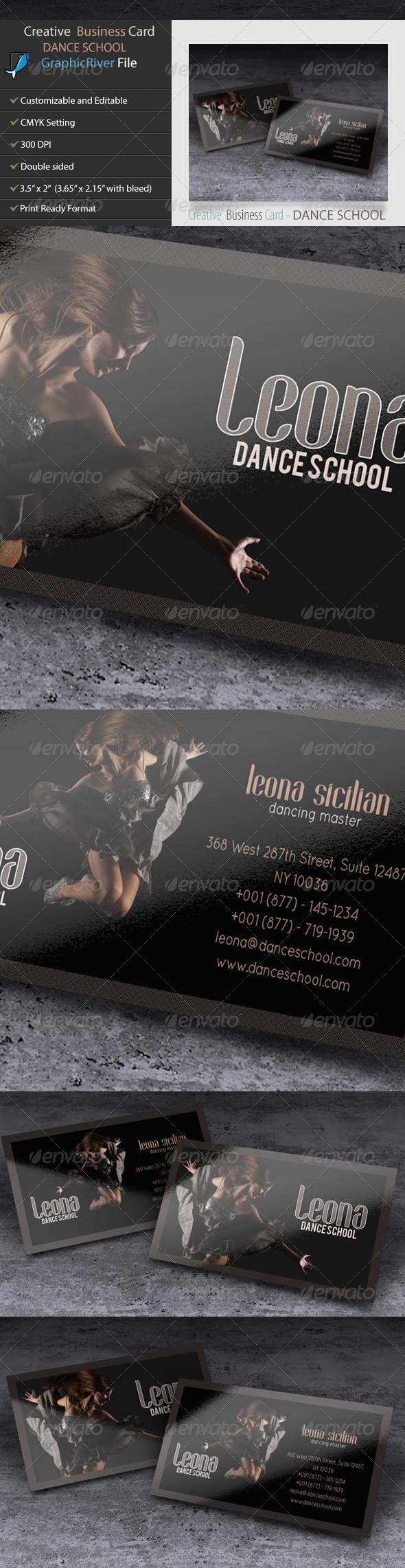 Creative Business Card Dance School Creative Business Card Dance School