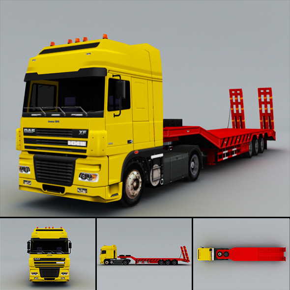 DAF FX truck Low-Poly DAF FX truck Low-Poly