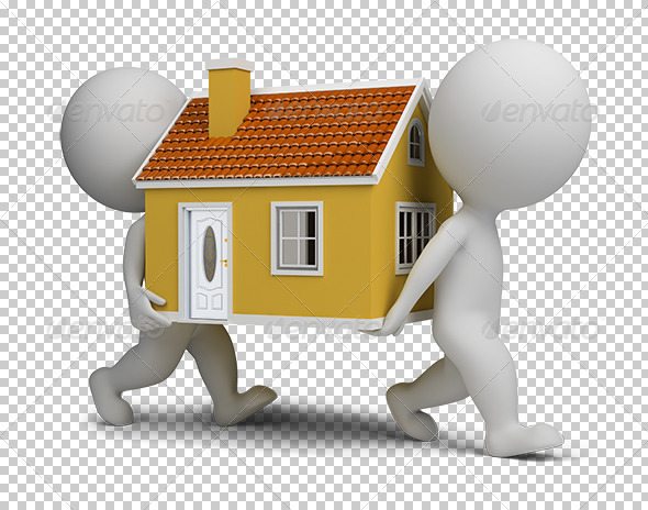 3D Small People Carrying Home 3D Small People Carrying Home