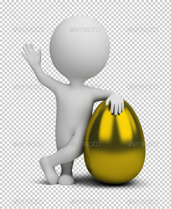 3D Small People Golden Egg 3D Small People Golden Egg