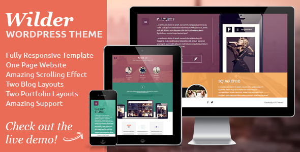 Wilder - Flat One Page Responsive WordPress Theme