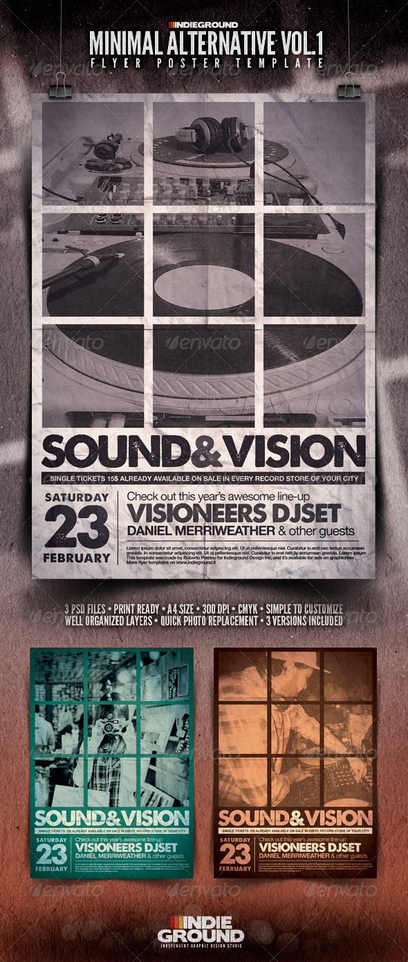 Minimal Alternative Flyer/Poster - Clubs & Parties Events