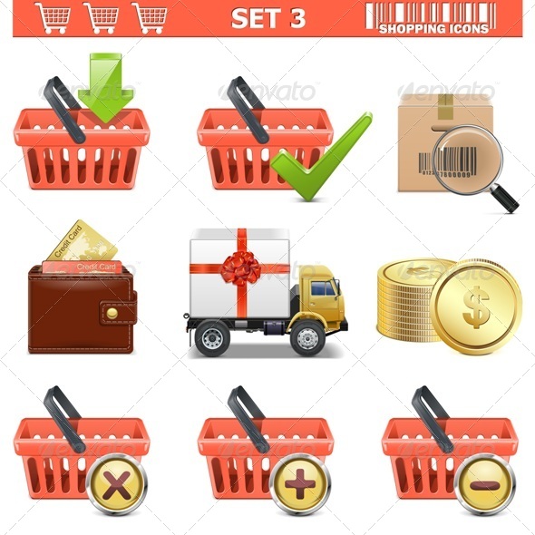 Vector Shopping Icons Set 3 Vector Shopping Icons Set 3