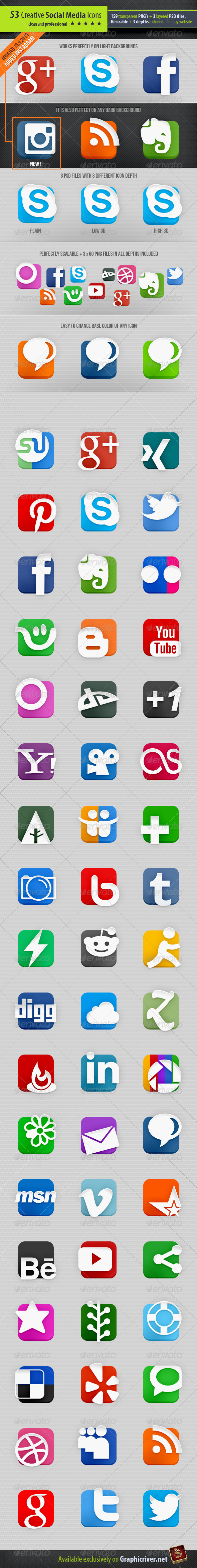 53 Creative Social Media Icons - Media Icons
