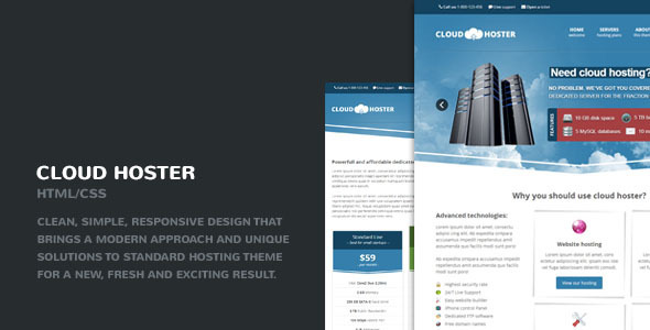 Cloud Hoster - Responsive Hosting Company Theme