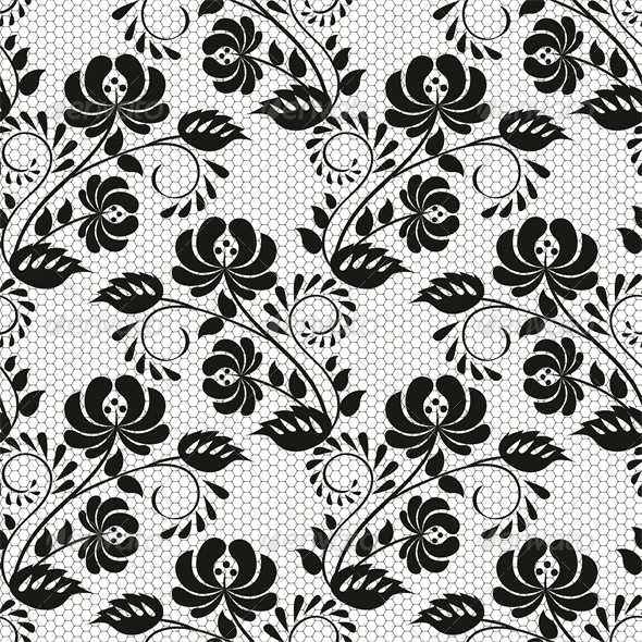Seamless Background with Lace Floral Pattern Seamless Background with Lace Floral Pattern