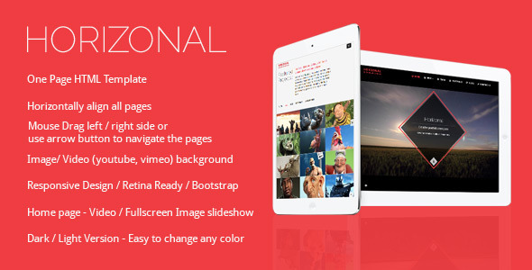 Horizonal Unique Creative OnePage Bootstrap HTML5