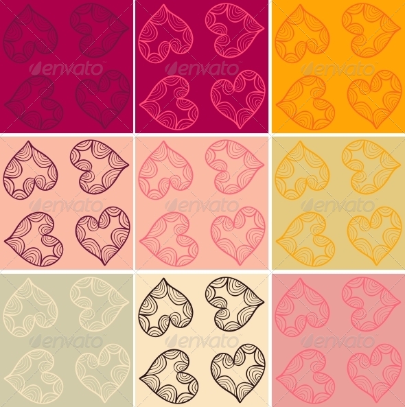 Valentine Cards Patterns Set Valentine Cards Patterns Set